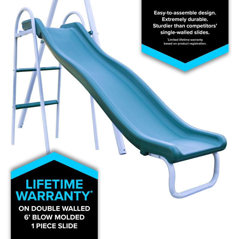 Sportspower Live Oak Swing Set with Lifetime Warranty on 6' Heavy Duty Double Wall Slide